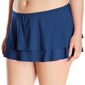 New Cole of California Tiered Ruffle Skirted Bikini Bottom Size XL